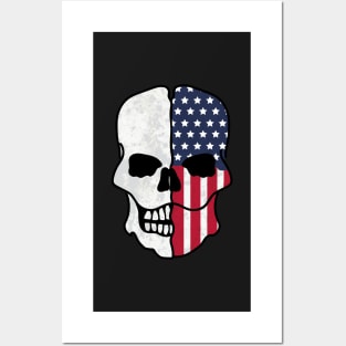 American Flag Skull Posters and Art